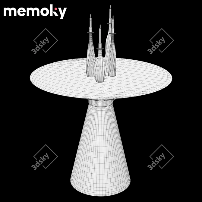 Elegant Iris Side Table 3D model image 2