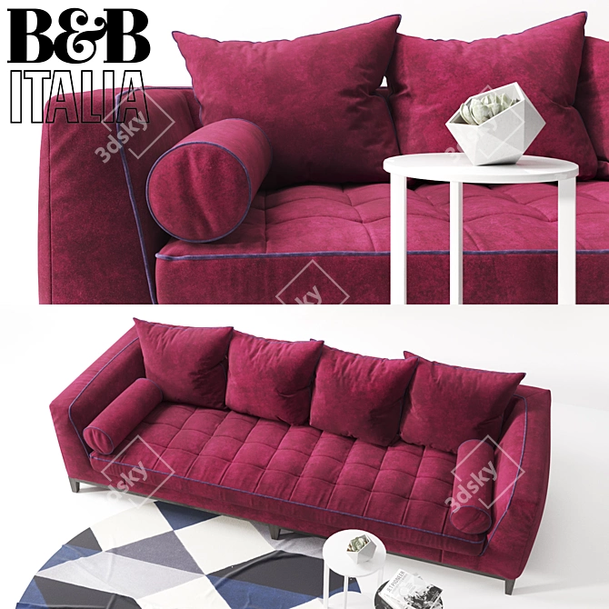 Luxurious Lutteria Sofa with Plush Cushions 3D model image 2