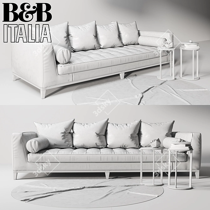 Luxurious Lutteria Sofa with Plush Cushions 3D model image 3