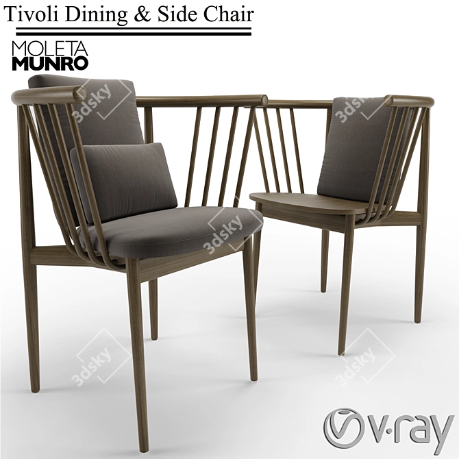 Modern Scandinavian Tivoli Dining Chair 3D model image 1