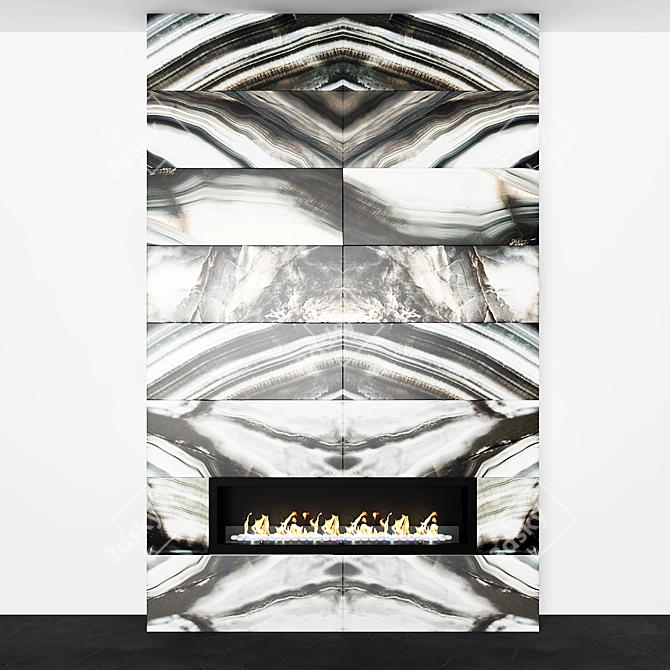 Modern Tile-Faced Bio-Fireplace 3D model image 1