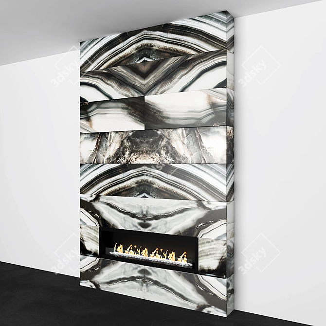 Modern Tile-Faced Bio-Fireplace 3D model image 2