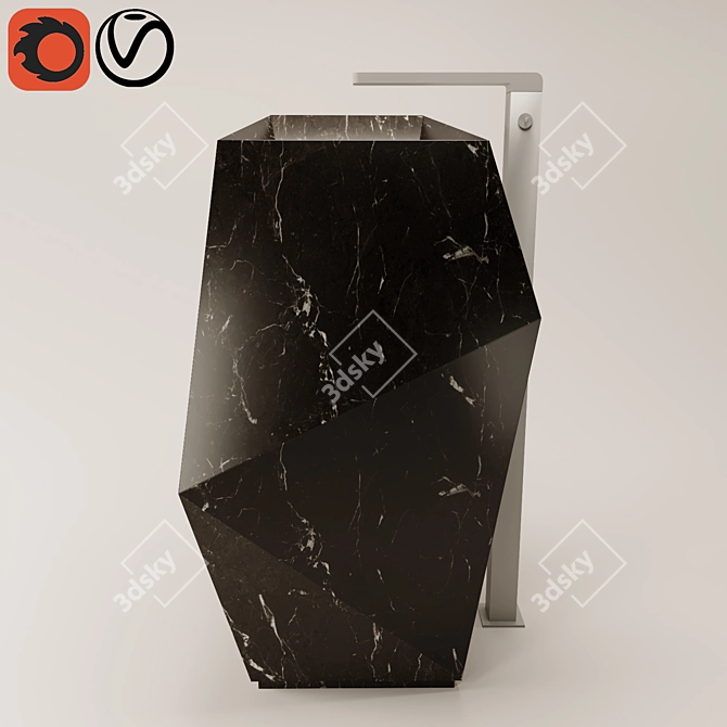 Intersecting Planes Porcelain Basin 3D model image 1