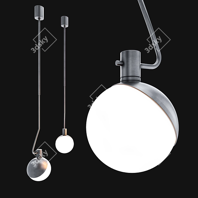 Stylish Adjustable Baluna Ceiling Lamp 3D model image 1