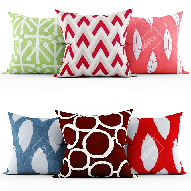 Title: Stylish Cushions for Elegant Décor 3D model image 1