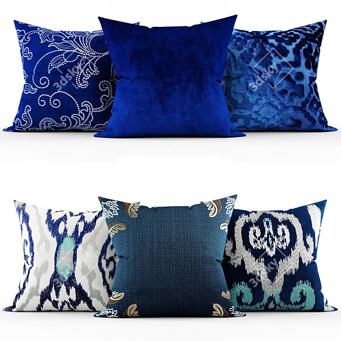 Elegant Throw Cushions 3D model image 1