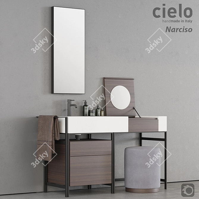 Ceramica Cielo Narciso: Elegant Vanity Unit 3D model image 1