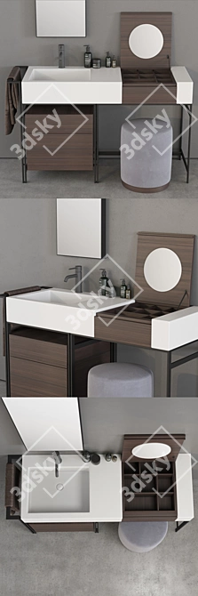 Ceramica Cielo Narciso: Elegant Vanity Unit 3D model image 2