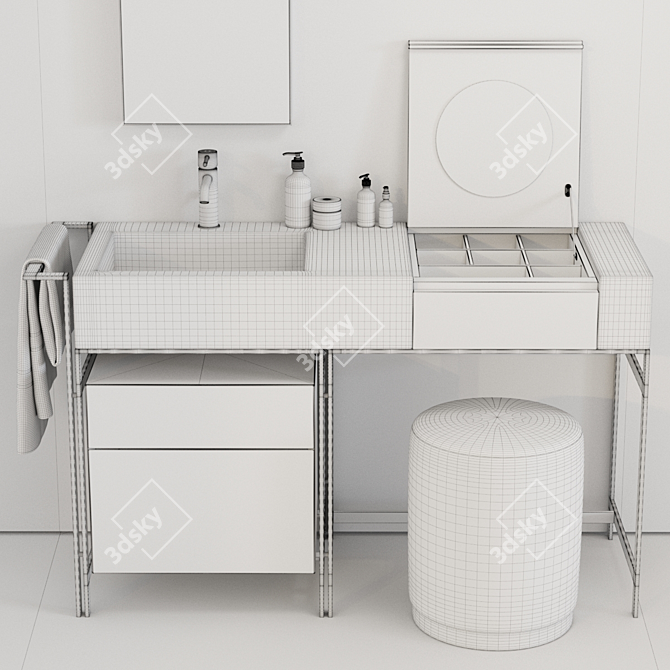 Ceramica Cielo Narciso: Elegant Vanity Unit 3D model image 3