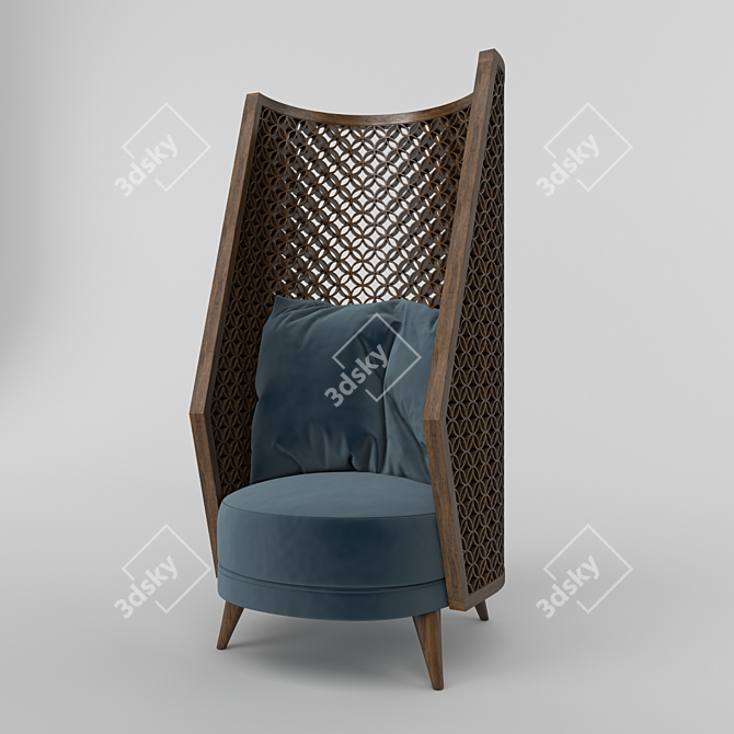 Elegant Oriental Chair 3D model image 1