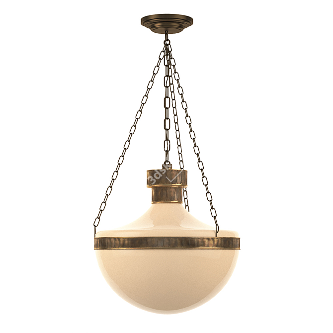 Modern Schoolhouse Pendant Fixture 3D model image 1