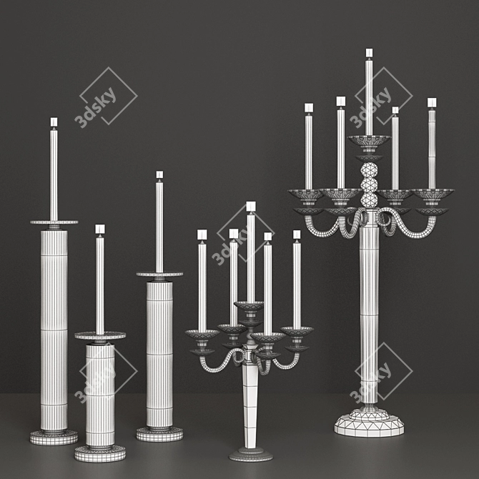 Elegant Eichholtz Candle Holders 3D model image 2