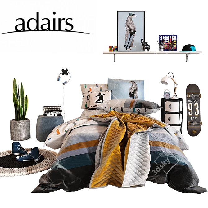 Adairs Kids Bedroom Set: Complete and Stylish【Children Set 05】 3D model image 1