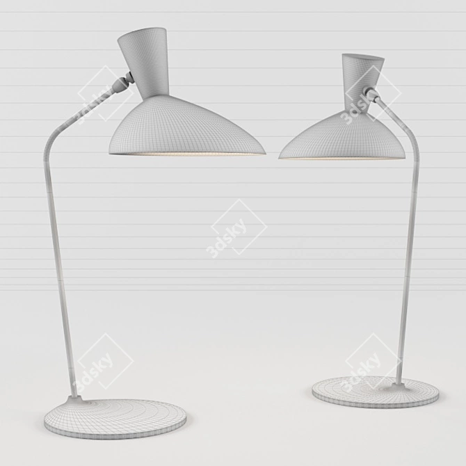 Elegant Austen Large Offset Lamp 3D model image 2