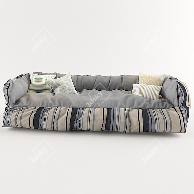 Comfort Haven Fabric Sofa 3D model image 2