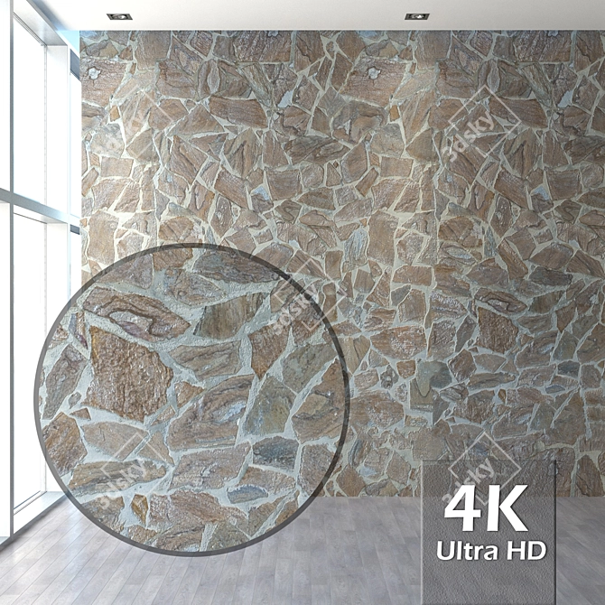 Natural Slate Stone Texture 3D model image 1