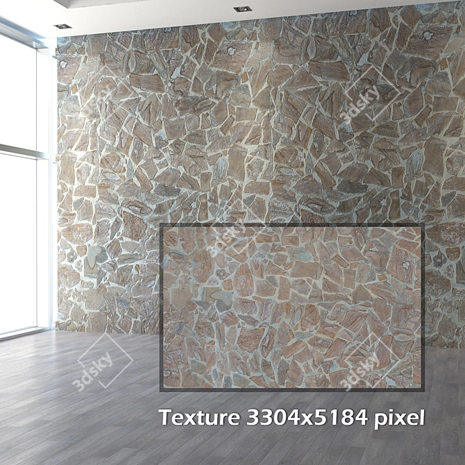 Natural Slate Stone Texture 3D model image 2