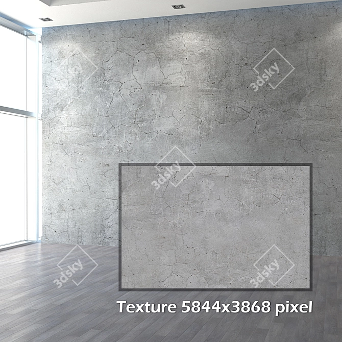 Cracked Wall Texture 3D model image 2