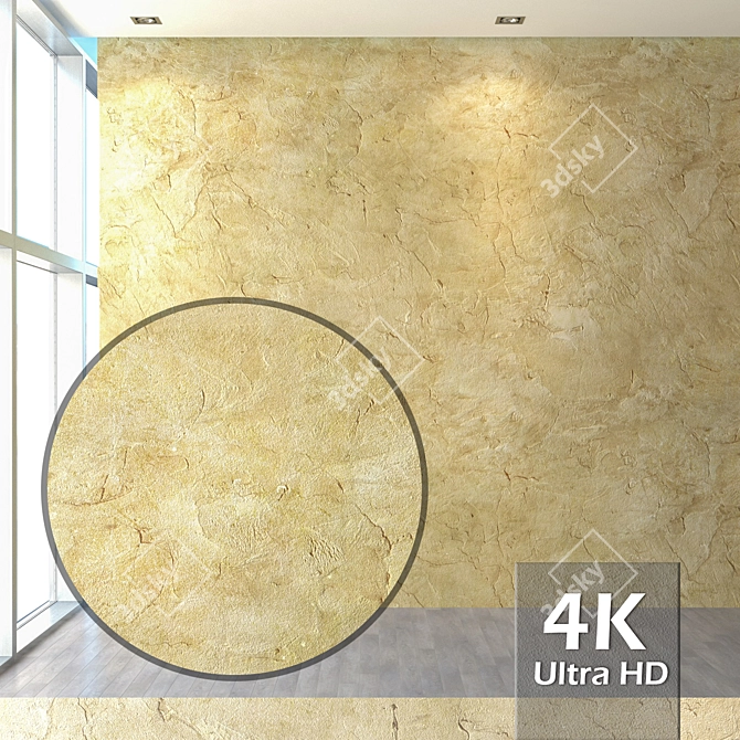 Seamless 4K Plaster Texture Set 3D model image 1