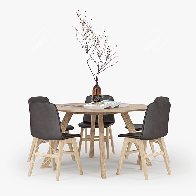 Modern Crate & Barrel Table 3D model image 2