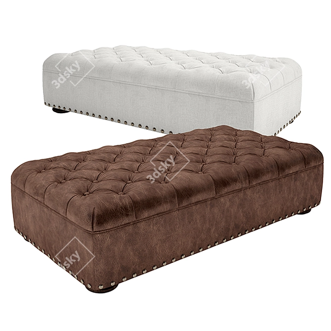 Elegant Leather Ottoman: Churchill Collection 3D model image 1