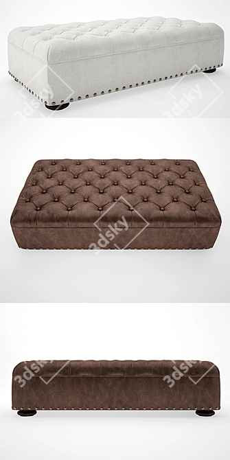 Elegant Leather Ottoman: Churchill Collection 3D model image 2