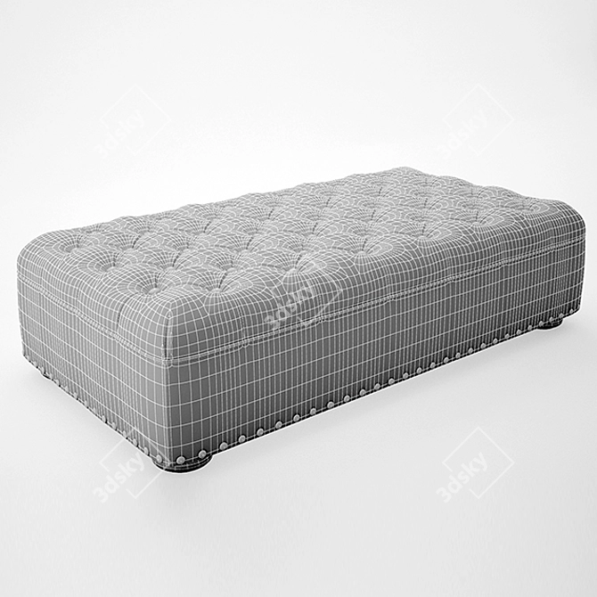 Elegant Leather Ottoman: Churchill Collection 3D model image 3