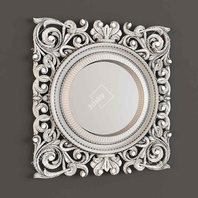 Custom Carved Frame Mirror - 500x470mm 3D model image 2