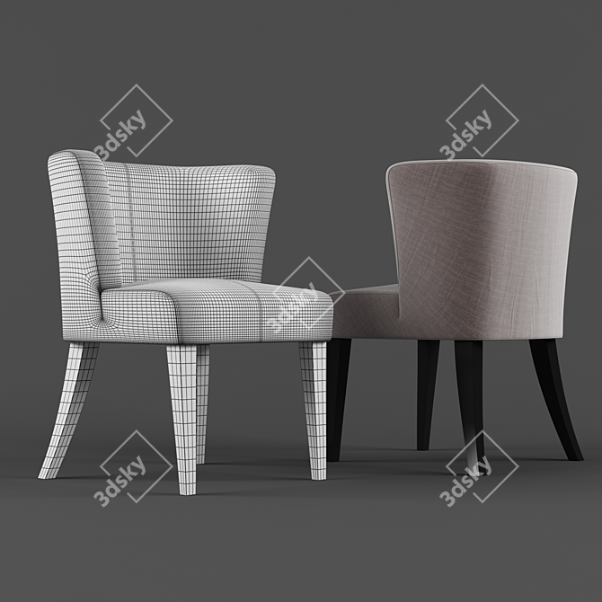 Elegant Alba Slategrey Chair 3D model image 2