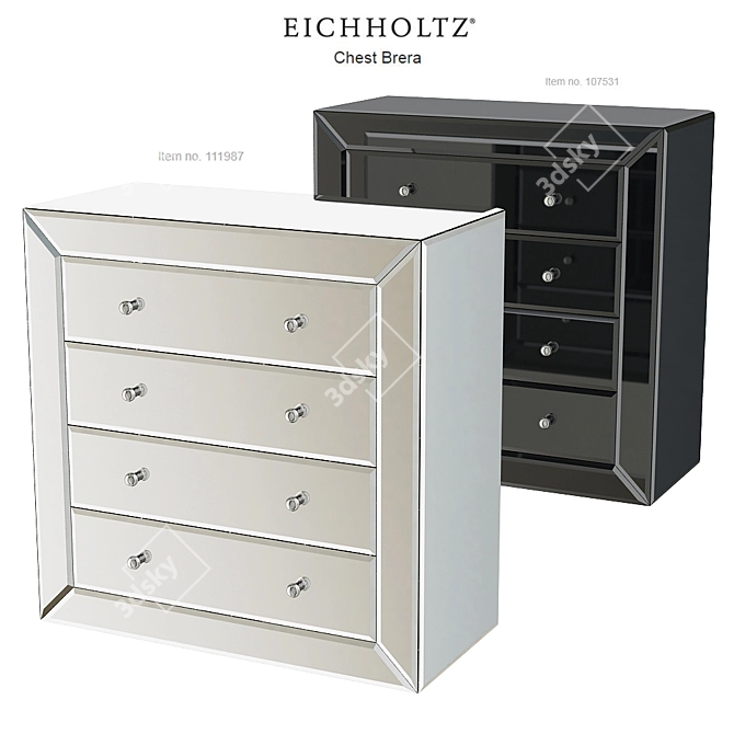 EICHHOLTZ Black Mirror Chest 3D model image 1