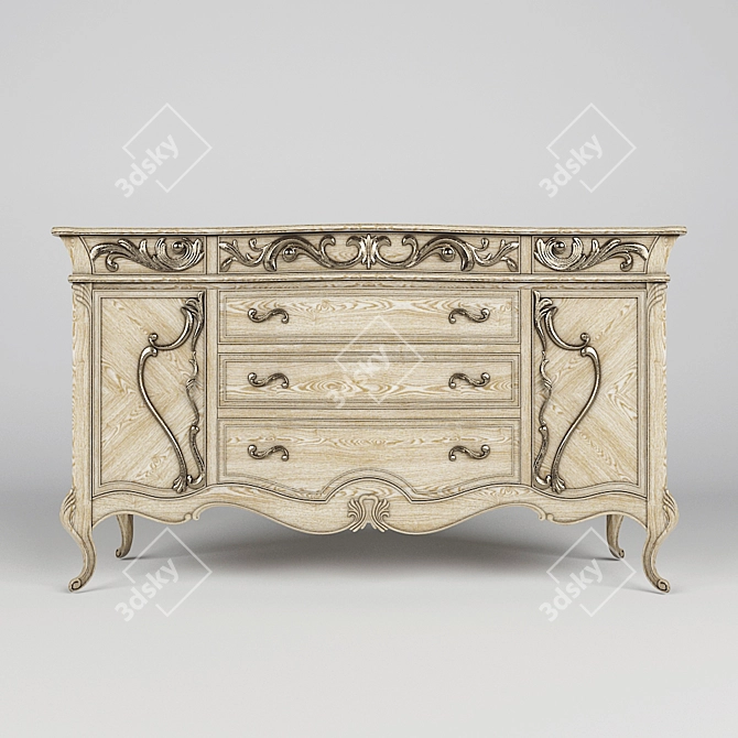 Luxurious Platinum Champagne Chest 3D model image 1