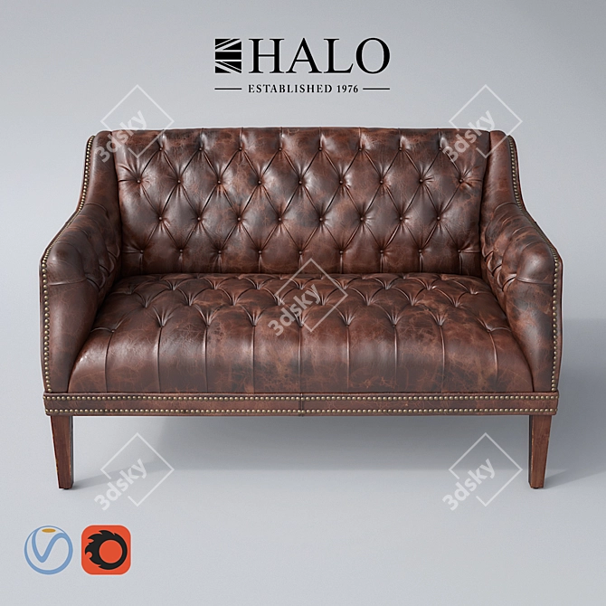 HALO Eastbourne: Stylish and Spacious Sofa 3D model image 1