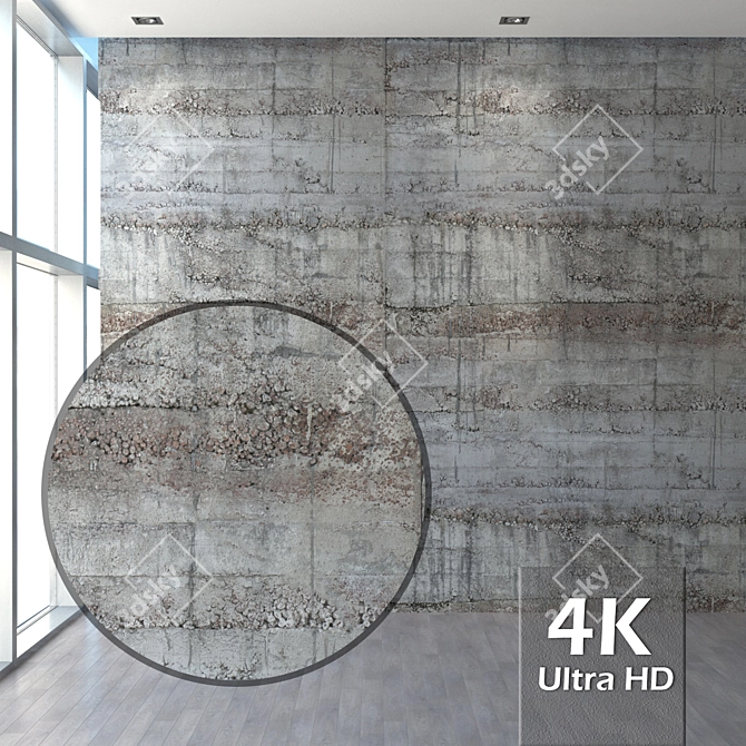 Seamless 4K Concrete Texture 3D model image 1