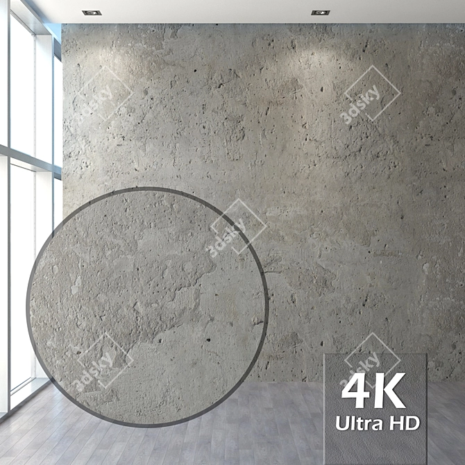 Seamless 4K Concrete Texture 3D model image 1