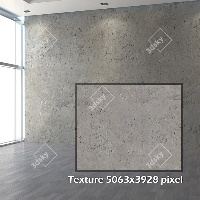 Seamless 4K Concrete Texture 3D model image 2