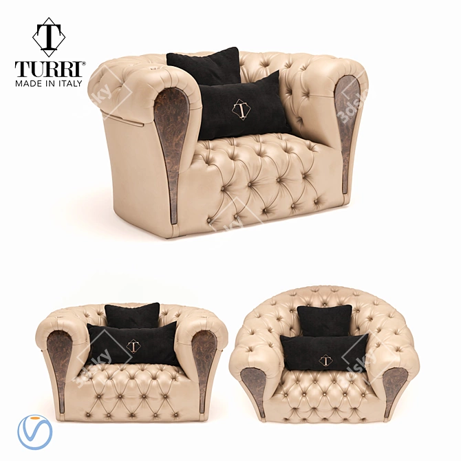 Turri Mayfair VRAY Armchair 3D model image 2