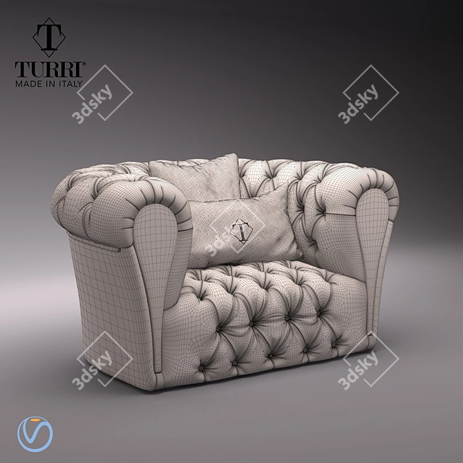 Turri Mayfair VRAY Armchair 3D model image 3