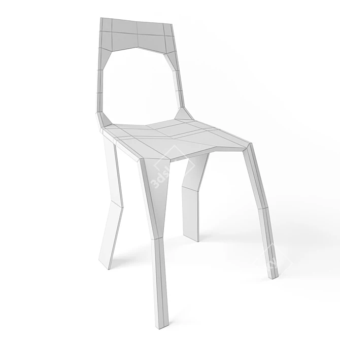 PlySteel Chair: Modern Plywood & Steel Design 3D model image 3