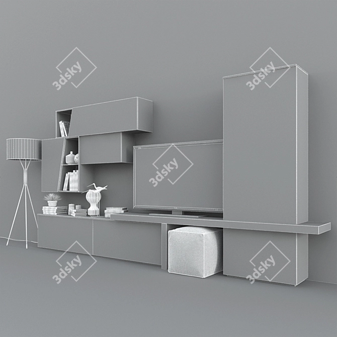 Universal TV Stand: Simplify Your Space 3D model image 2