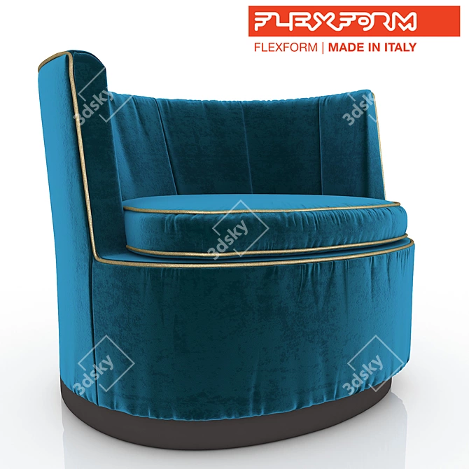 Elegant Velvet Adele Armchair 3D model image 1