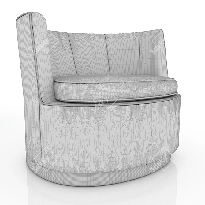 Elegant Velvet Adele Armchair 3D model image 2