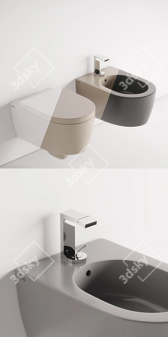 Ceramica Cielo Smile: Sophisticated Suspended Toilets 3D model image 2