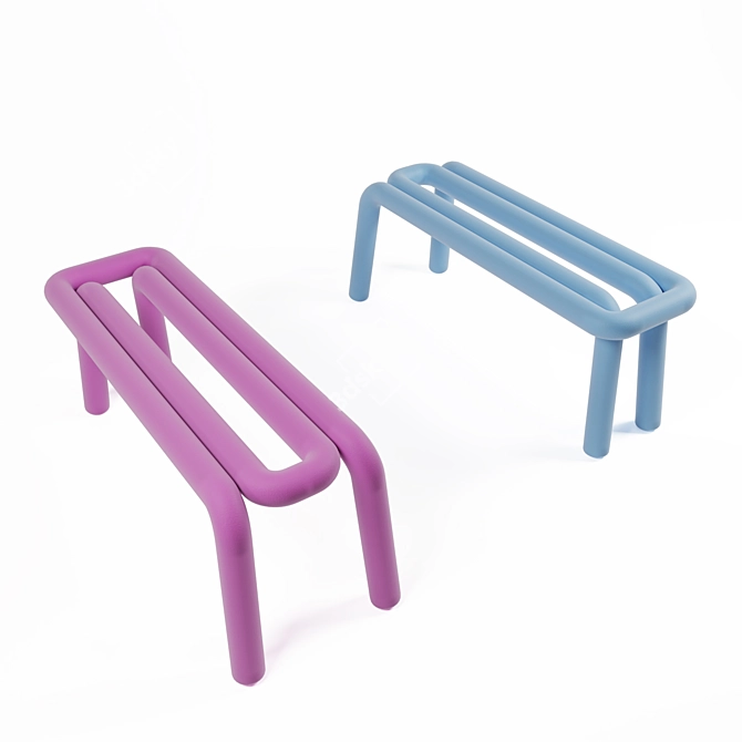 Moustache Bold Bench: Boldly Redefining Seating 3D model image 2