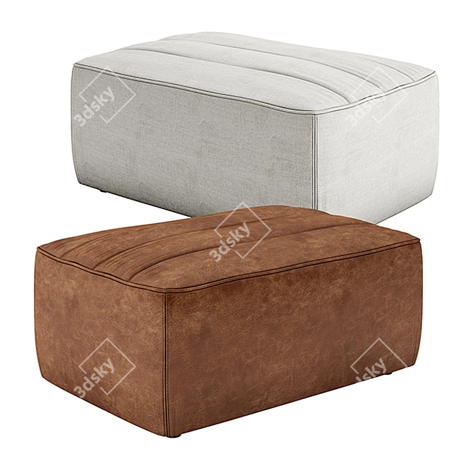 Elegant Chelsea Leather Ottoman 3D model image 1