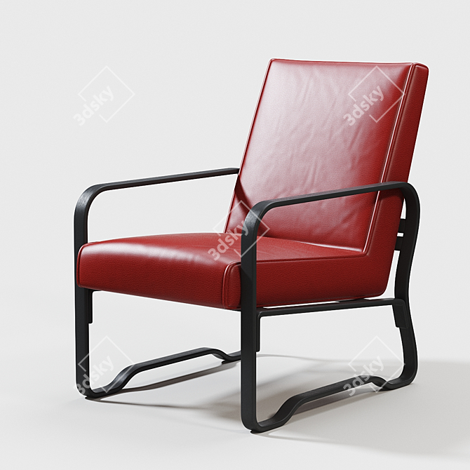 Contemporary Leather Lounge Chair 3D model image 1