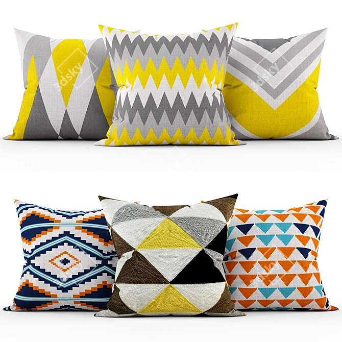 Glam up your space with stylish pillows 3D model image 1