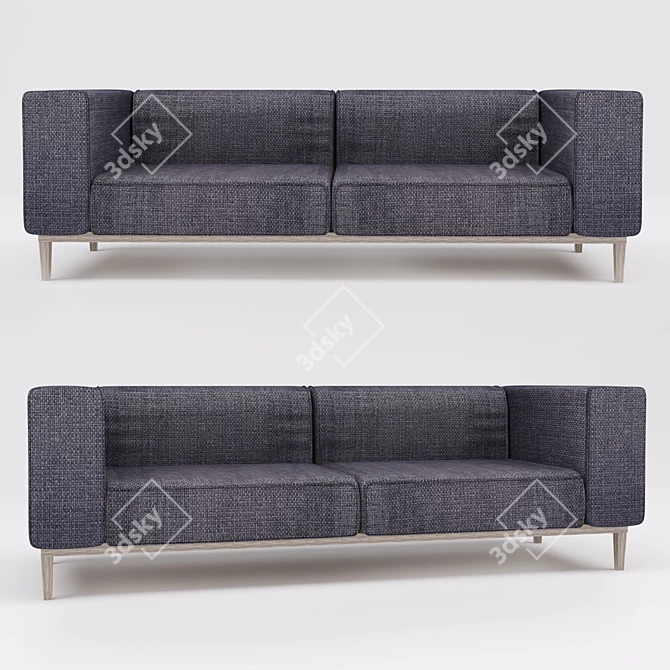 Modern Gray Sofa - Sleek and Stylish 3D model image 1