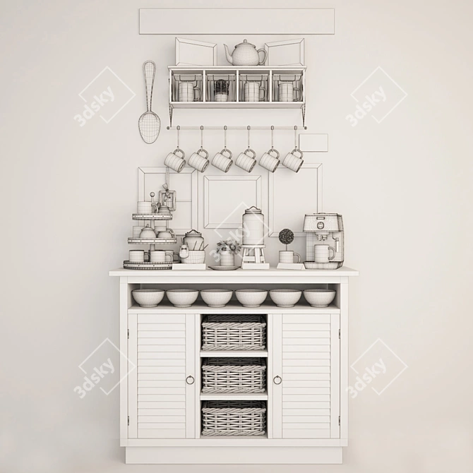 High-Res Coffee Set 3D model image 3