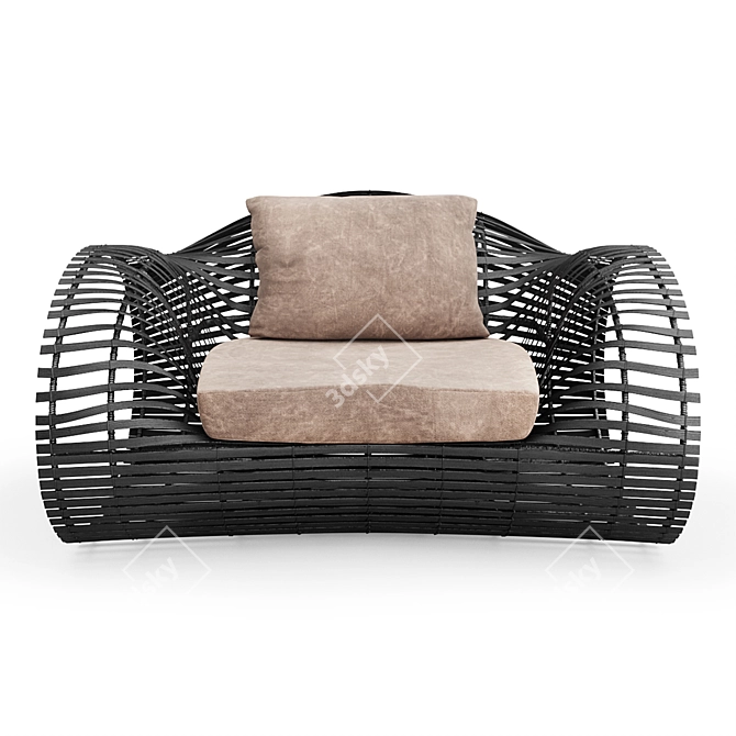 Sculptural Beauty: Lolah Armchair 3D model image 2