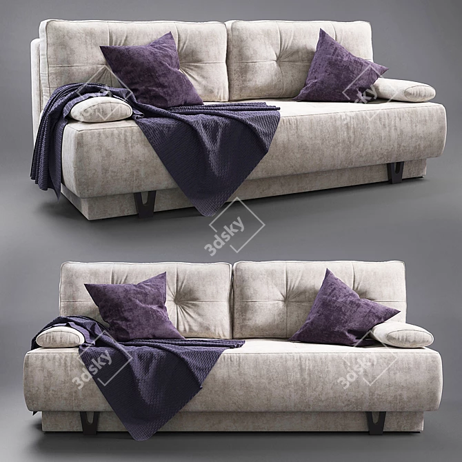 Stylish and Comfy Sofabed for Modern Apartments 3D model image 1